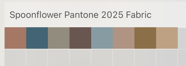 Spoonflower Pantone 2025 fabric palette