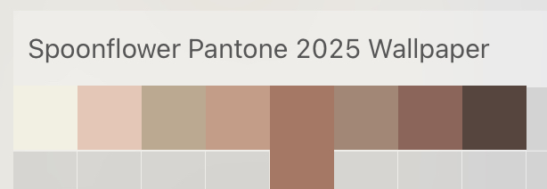 Spoonflower Pantone 2025 wallpaper palette