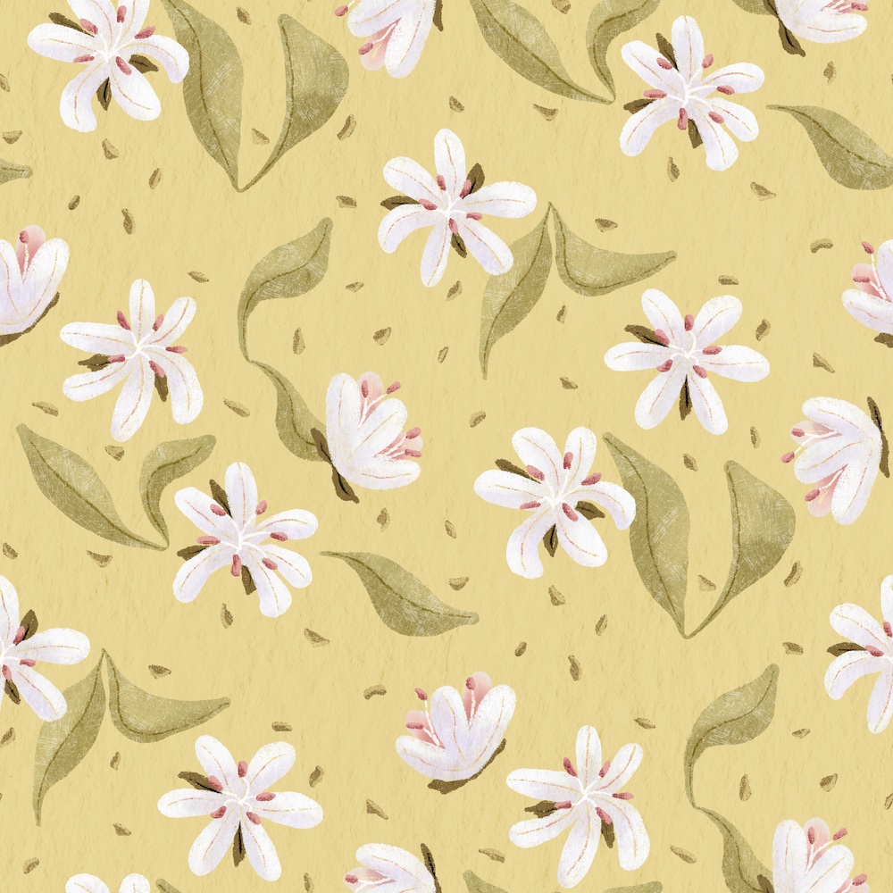 snow buckwheat pattern by Sheri42 in yellow