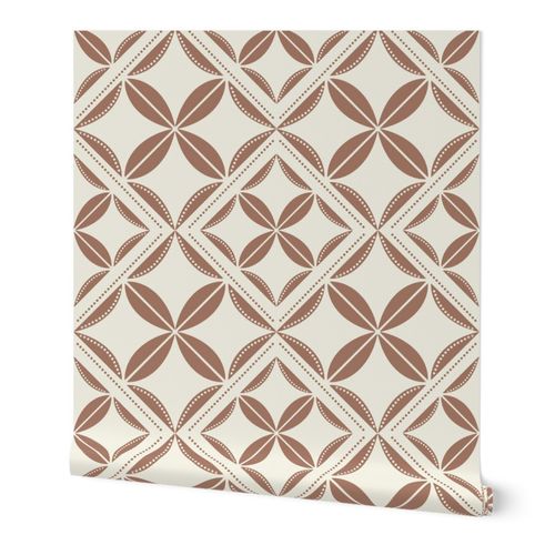 Spoonflower wallpaper quilt pattern in mocha mousse and cannoli cream by Sheri42