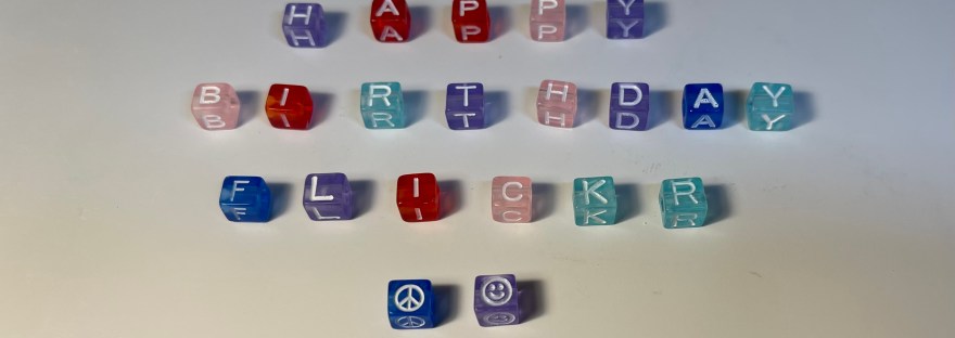 21 beads from the grandkids' stash wish FLICKR a Happy Birthday in peace and joy