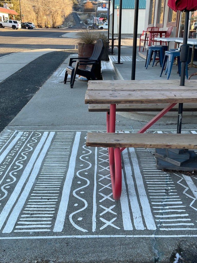 Dots outside our favorite coffee house