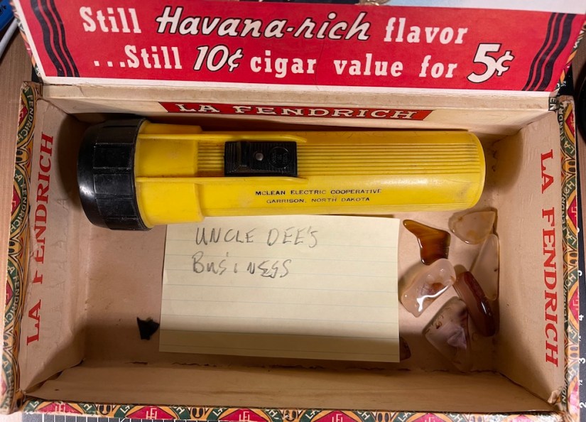 inside my brother's Vintage opened Box by La Fendrich Cigar company