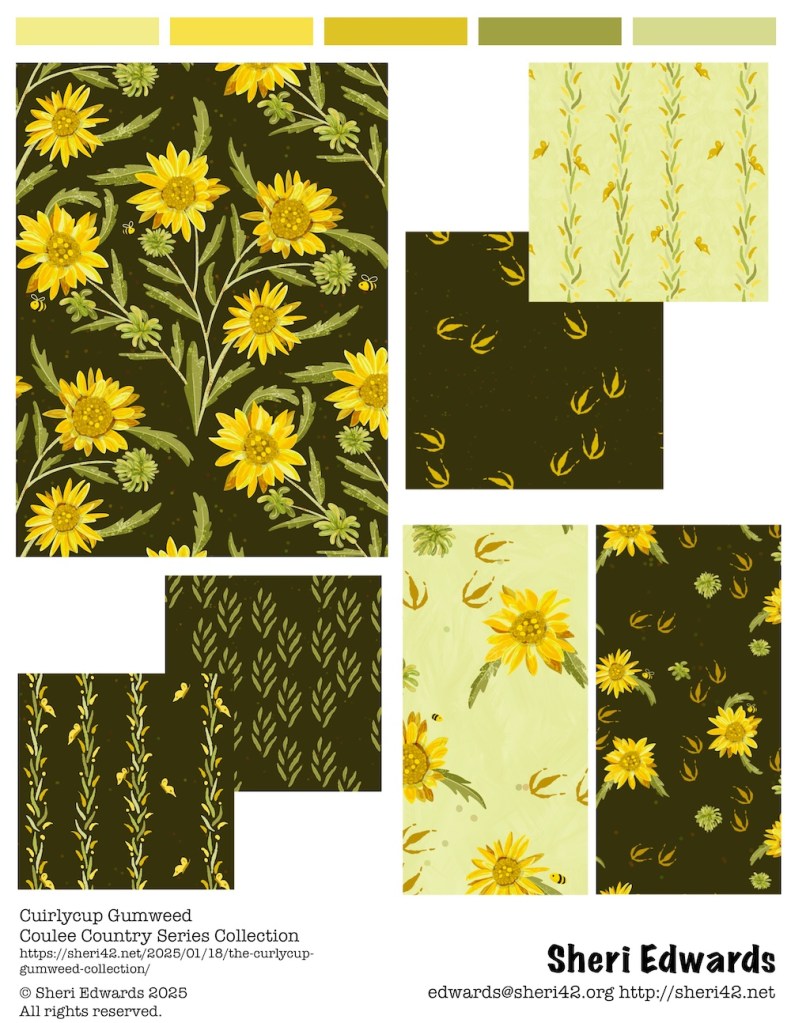 curlycup gumweed coordinating patterns collection by Sheri 42