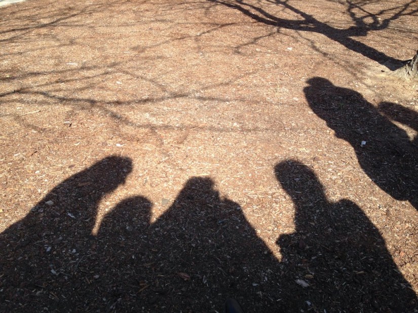 family gathering, shadows only