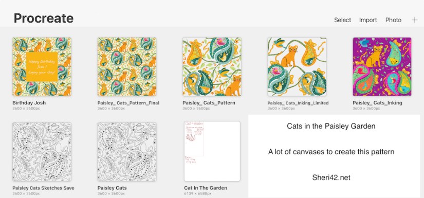 Many canvases to create this pattern of hide n seek of cats and birds in the garden by Sheri42