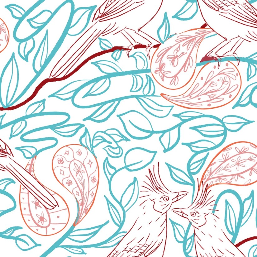 Getting to the center of the jay paisley outline pattern by Sheri42