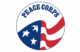 Peace Corp -- flag with blue on left of two white stars and white dove with red and white stripes on the right