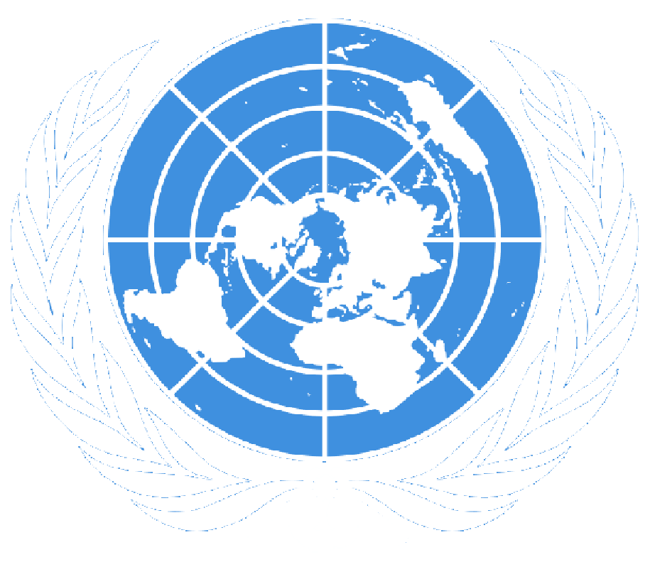 UN Globe world map bordered by wheat --fruit of labor of creatures living in land and sea