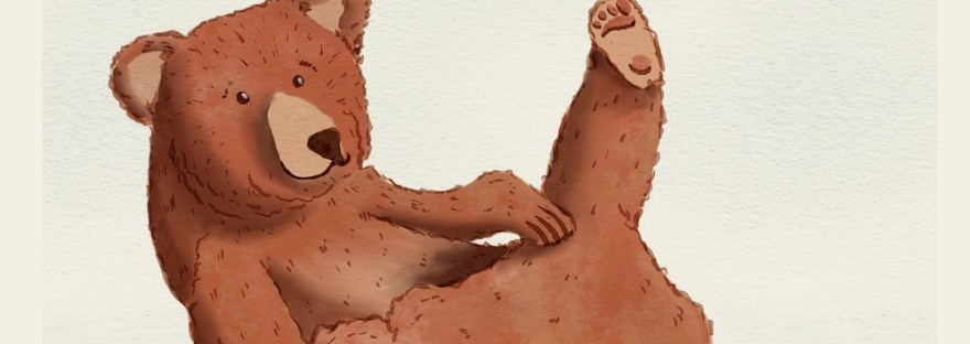 A little yoga to wake up! It's spring! Bear stretching his legs. by Sheri42