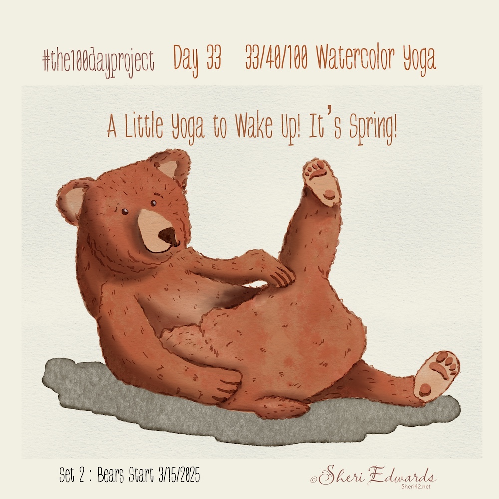 A little yoga to wake up! It's spring! Bear stretching his legs. by Sheri42