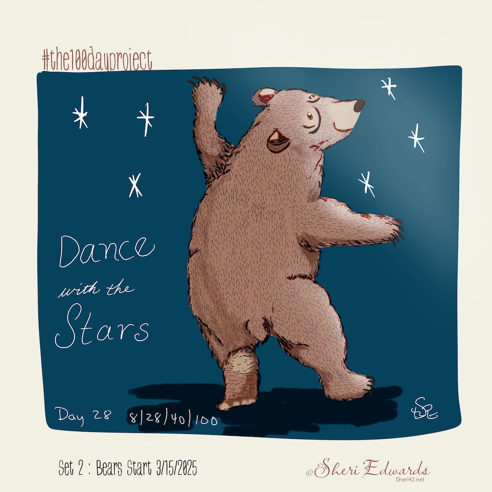 Bear dancing beneath the stars "Dance with the Stars" by Sheri42