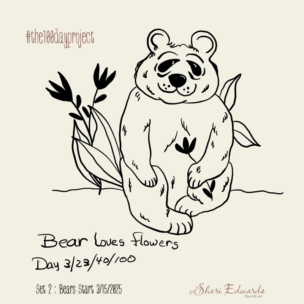 Bear loves flowers by Sheri42