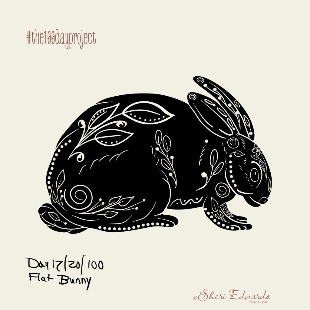 folk art flat rabbit by Sheri42