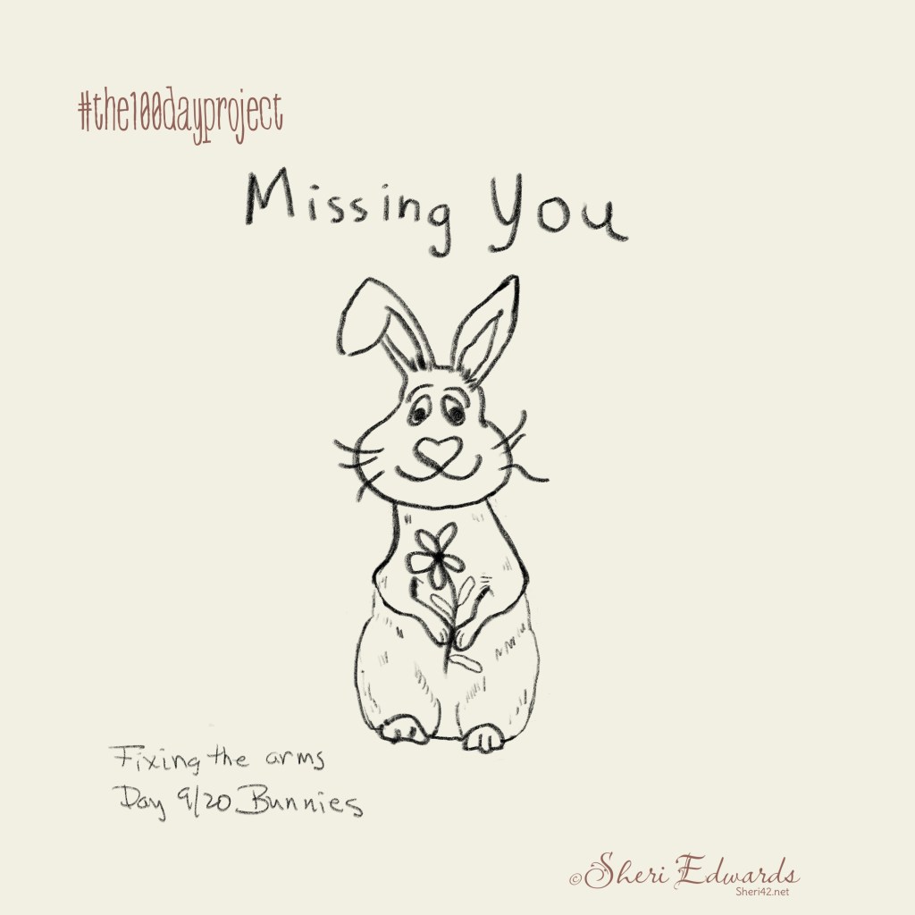 bunny day 9 revised arms on sketch by Sheri42