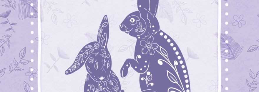 folk art purple thank you greeting card by Sheri42