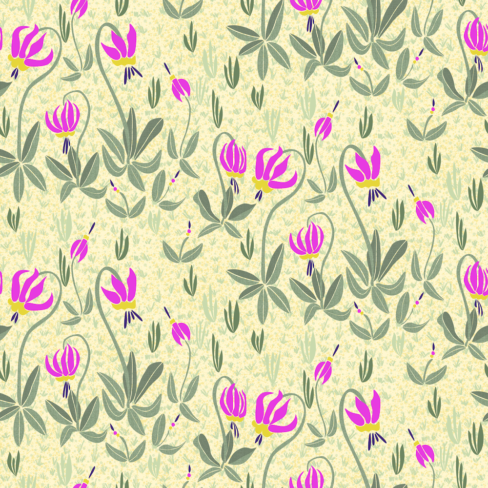 flowing pattern of shooting star wildflower V3 by Sheri42