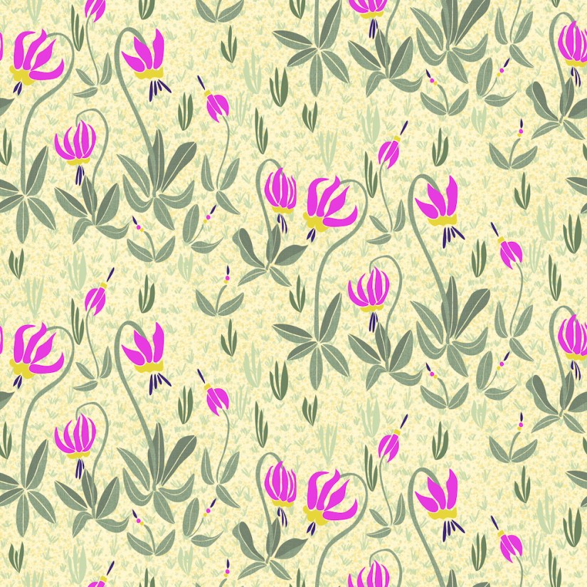 flowing pattern of shooting star wildflower V3 by Sheri42