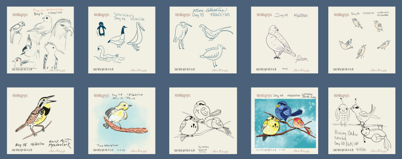 #the100dayproject Days 41- 50 Birds by Sheri42