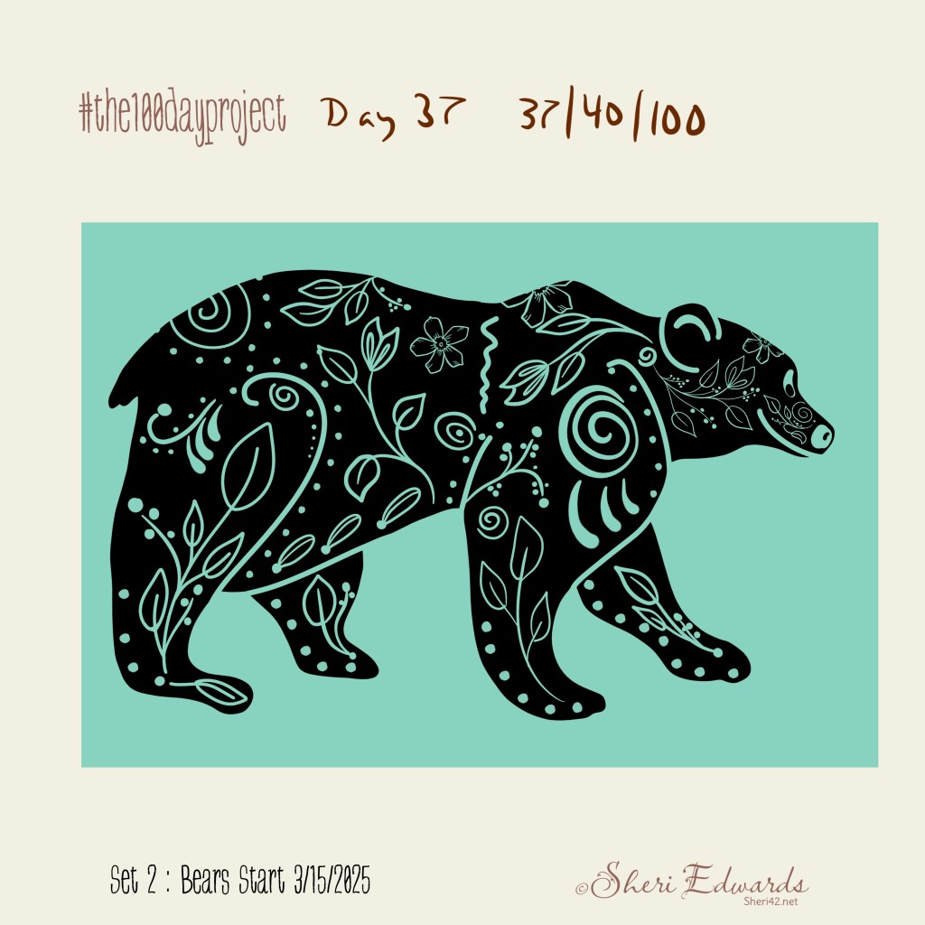 folk art of walking bear by Sheri42