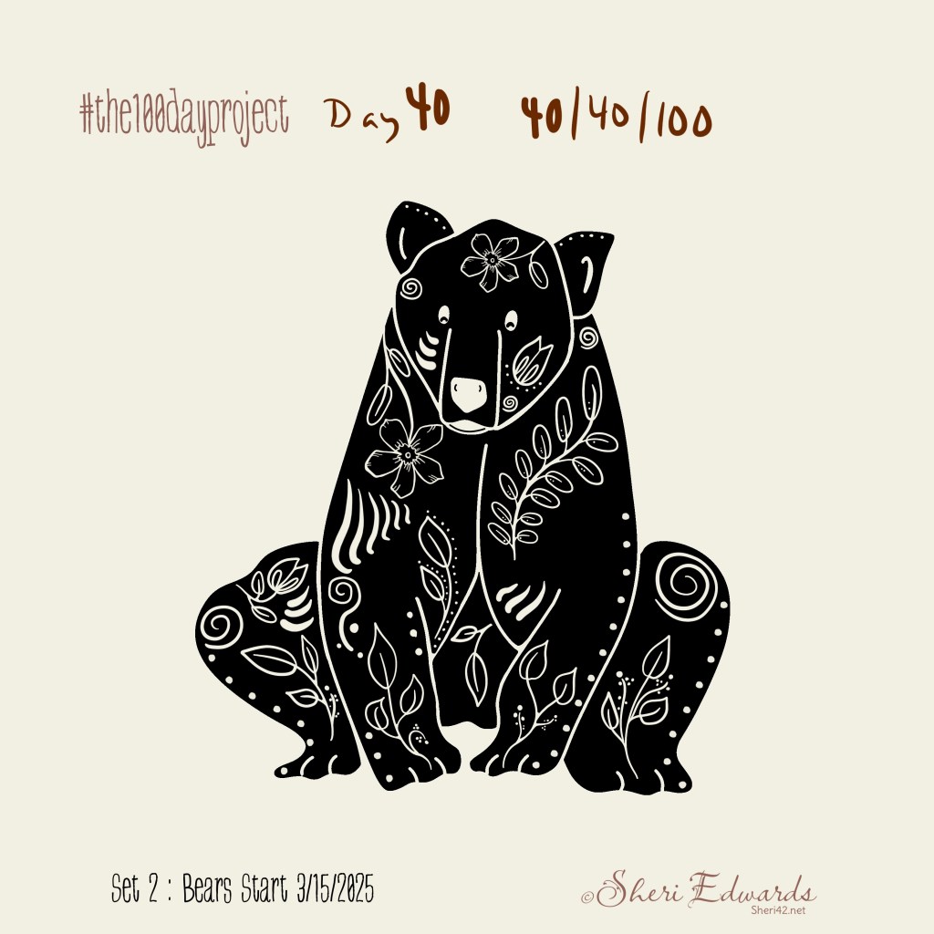 Day 38 sitting bear Folk Art by Sheri42