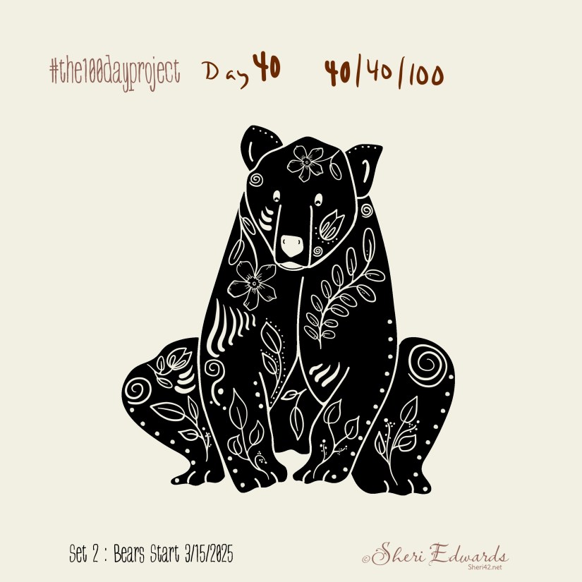 Day 38 sitting bear Folk Art by Sheri42