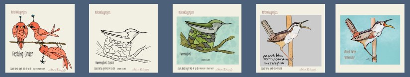#the100dayproject Set 3: Birds Days 51-55