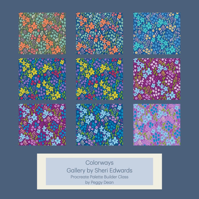 Colorways of Diamond Pattern Florals by Sheri42