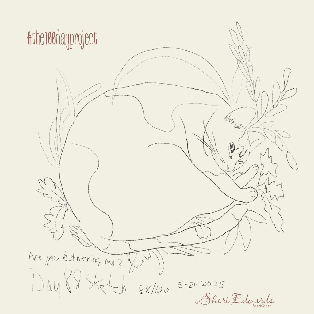 sleeping in the garden sketch day 88 by Sheri42