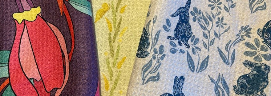 three bright kitchen towels designed by Sheri42