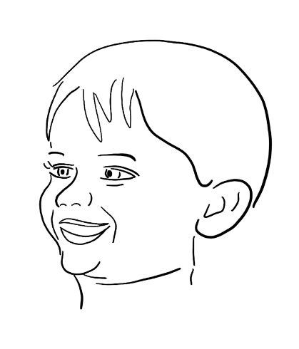 sketch of a great kid from a photo