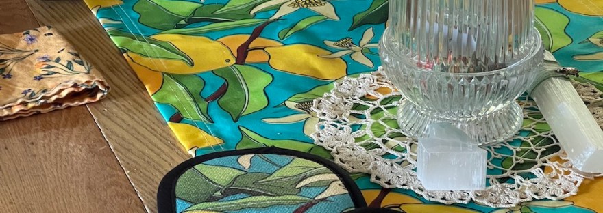 Lemons and Lemon blossoms on my table; art by Sheri42