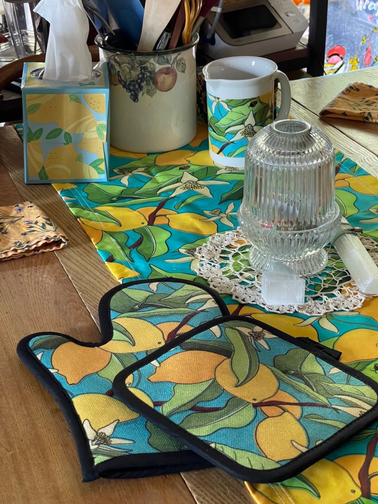 Lemons and Lemon blossoms on my table; art by Sheri42