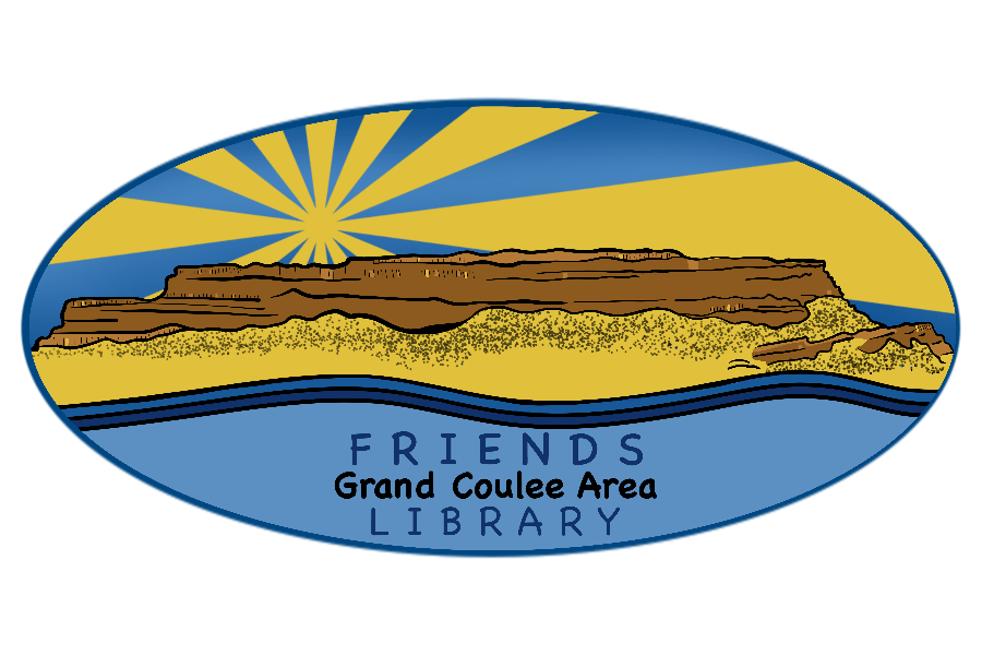 logo and sticker for Friends of Grand Coulee Area Library by Sheri42