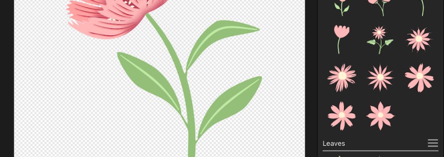 First vector flower and leaf assets by Sheri42 in Affinity Designer