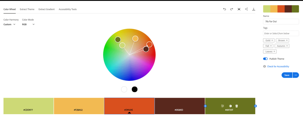at color.adobe.com I can edit my saved palettes in my library
