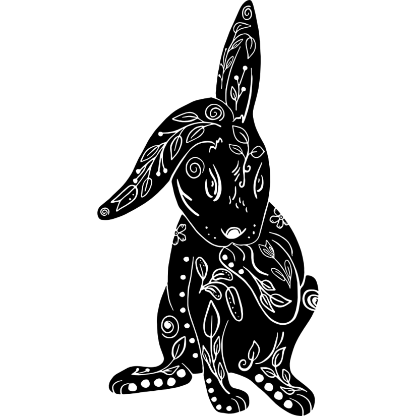 Folk Art Bunny Licking Paw by Sheri42