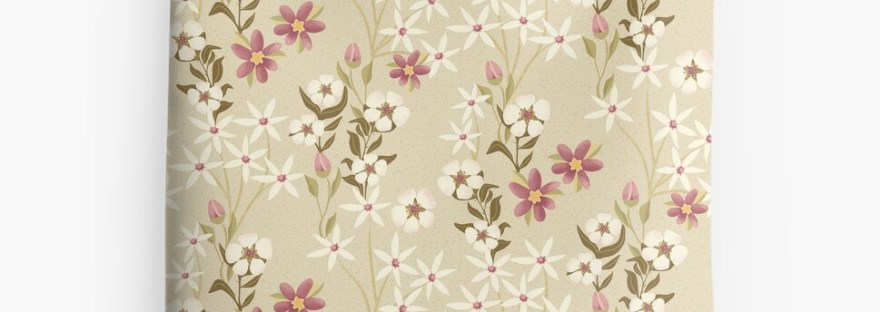 tote bag: Affinity Designer pattern in vector with pixel texture by Sheri42: Garden Floral Delight