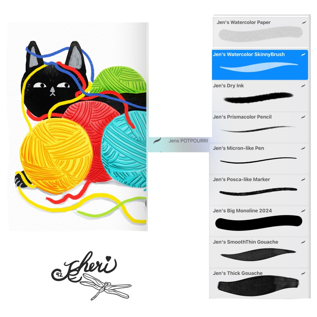 brushes from Jennifer Nichols--  Jenn's Potpourri set, which is one of her membership freebies; image by Sheri42