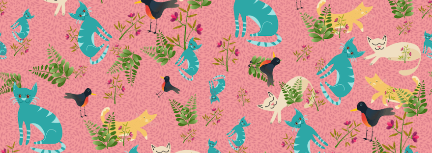 toss pattern with cats and robins by Sheri42