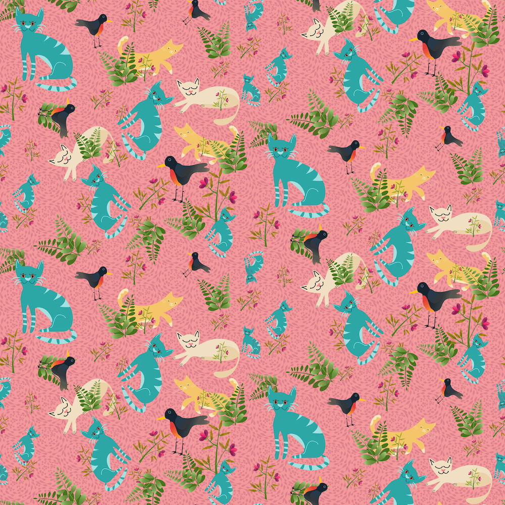 toss pattern with cats and robins by Sheri42