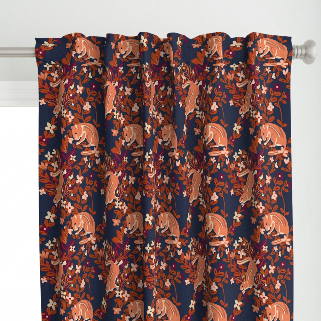 Spoonflower curtains With Autumn Hunt Club print "Crisp Morning Chattering Chipmunks by Sheri42