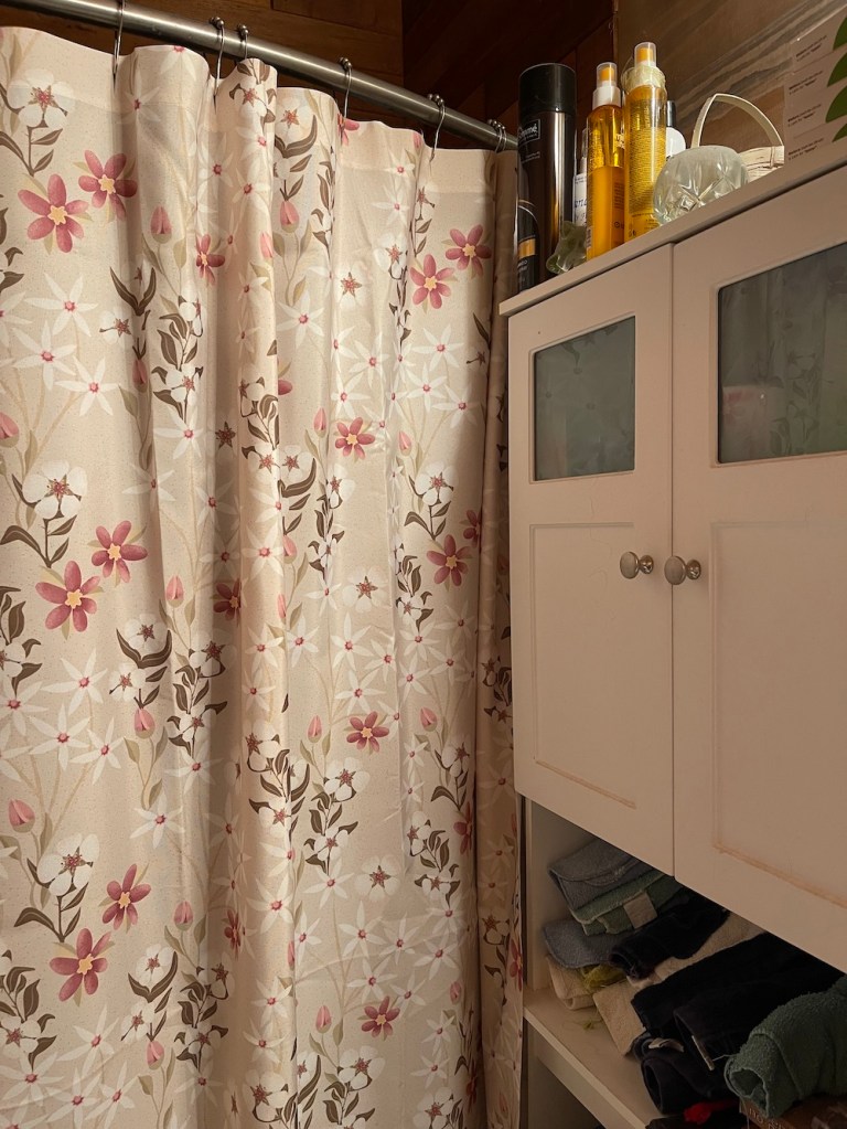 Garden Floral Delight shower curtain; design by Sheri42