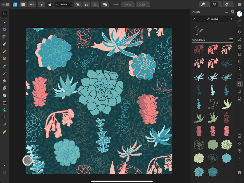 vector succulent assets created with pencil tool by Sheri42