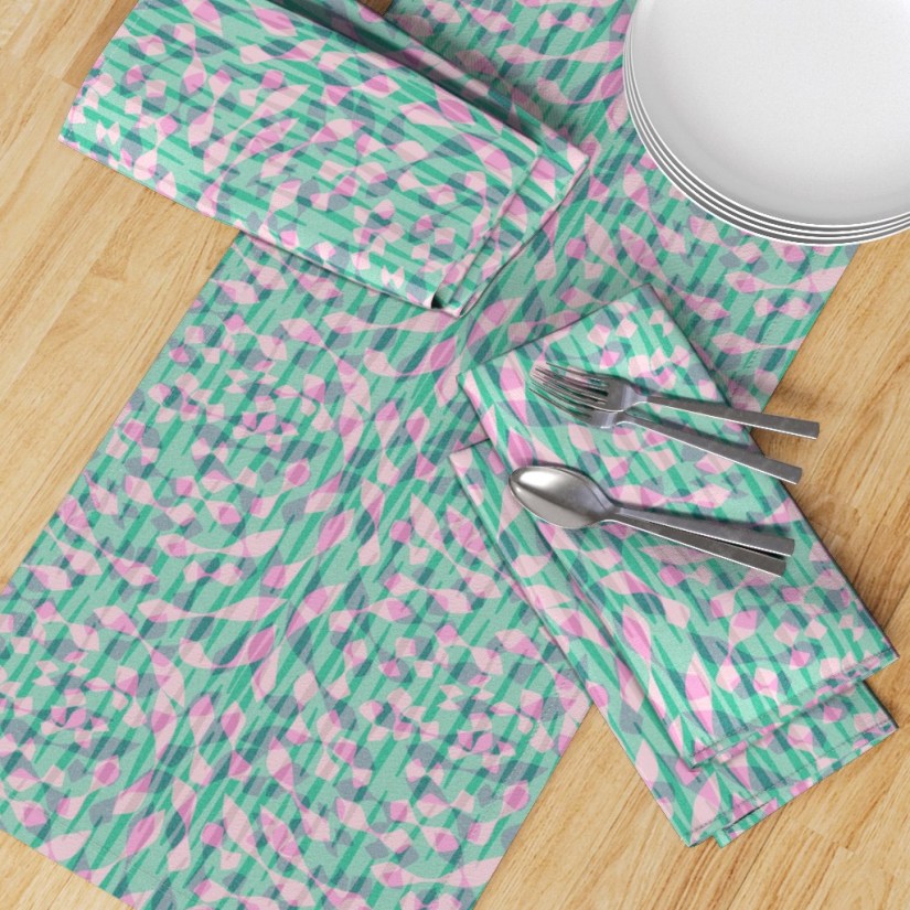 Butterfly Wings Design on Spoonflower table runner and napkins by Sheri42