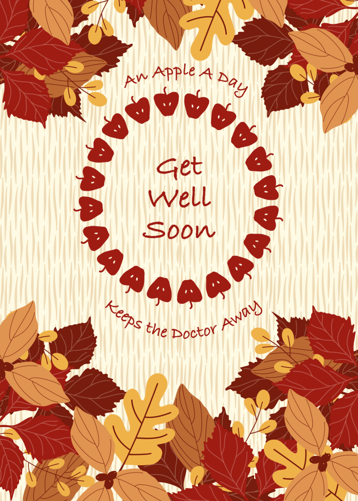 An Apple A Day Get Well Soon autumn card by Sheri42