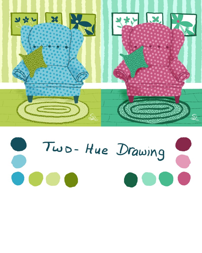 two hue drawing by Sheri42 with palette
