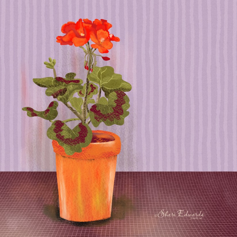 Geranium / gouache by Sheri42