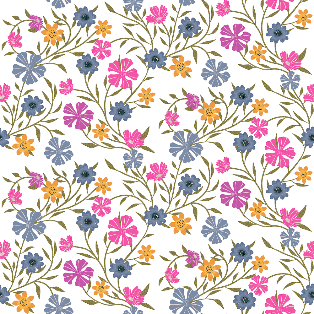 Simpler petunia trailing pattern on white by Sheri42