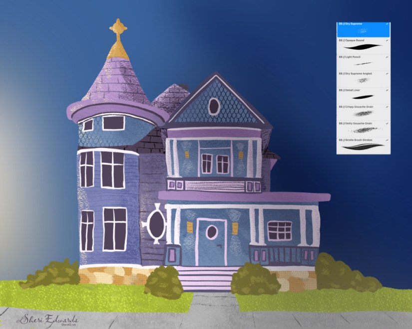 Victorian House and Brushes by Sheri42